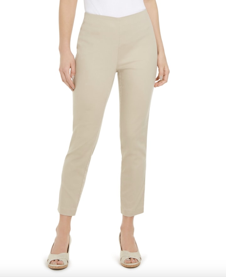 Chelsea Twill Tummy-Control Cropped Pants