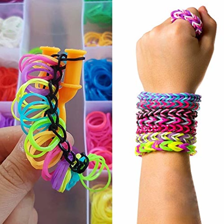 15000 Loom Bands in 31 Colors Rubber Loom Band Refill Kit for Boy Girl Weaving DIY Craft Gift Set Include: 13000+ Premium Quality Loom Bands in 31 Colors + 500 Cute Clips+ 6 Hooks + 15 Charms