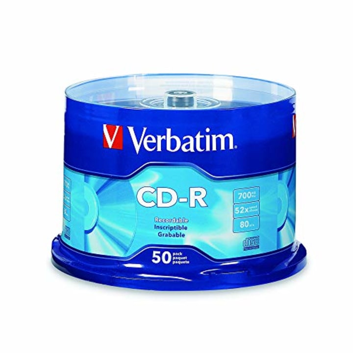 Verbatim CD-R 700MB 80 Minute 52x Recordable Disc - 50 Pack, Silver