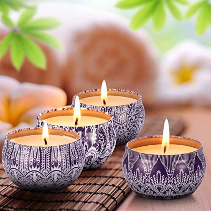 Hausware Citronella Candles Outdoor and Indoor Scented Candles Gift Set 4 Pack Soy Wax Candle