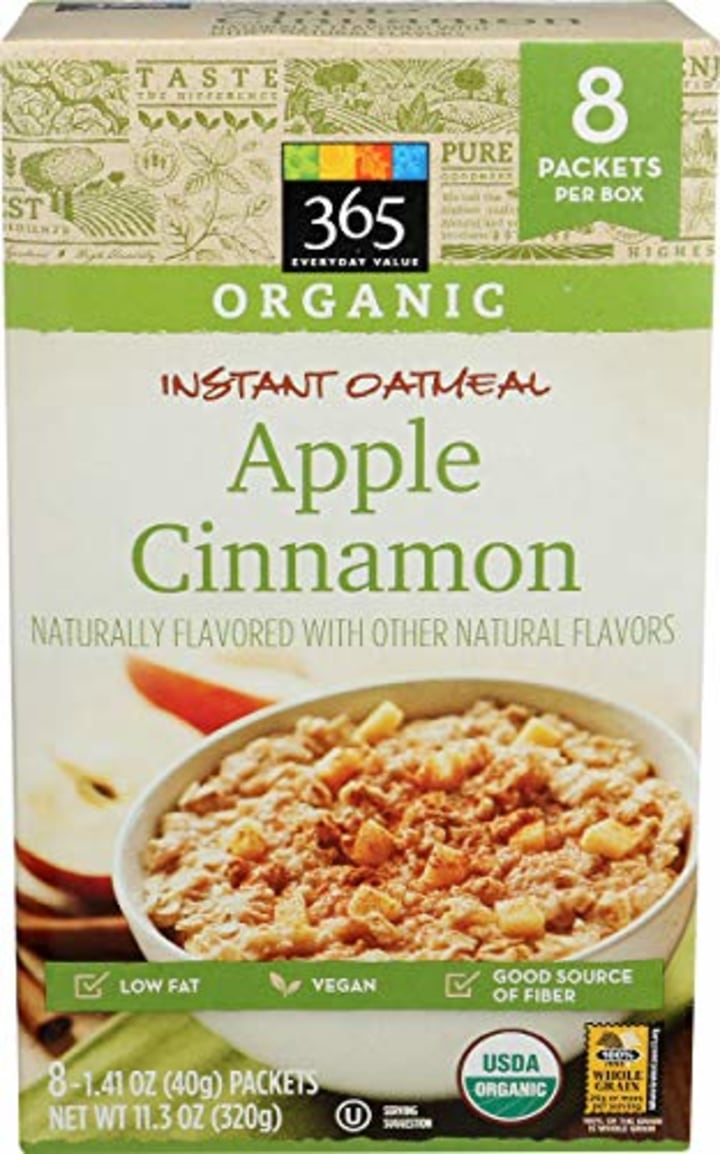365 Everyday Value Organic Apple Cinnamon Instant Oatmeal