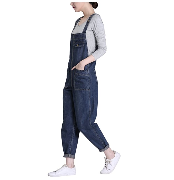 Gihuo Baggy Denim Overalls