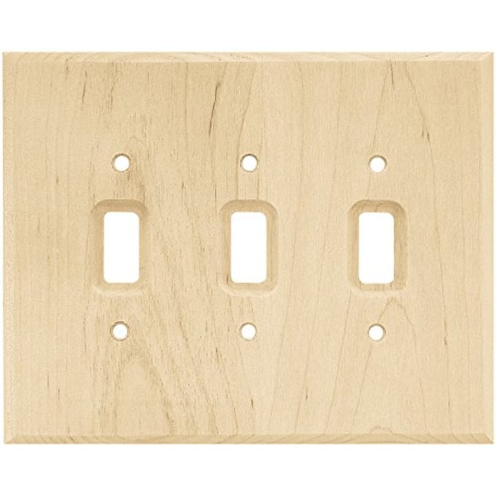 Franklin Brass W10395-UN-C Square Triple Toggle Switch Wall Plate/Switch Plate/Cover, Unfinished Wood