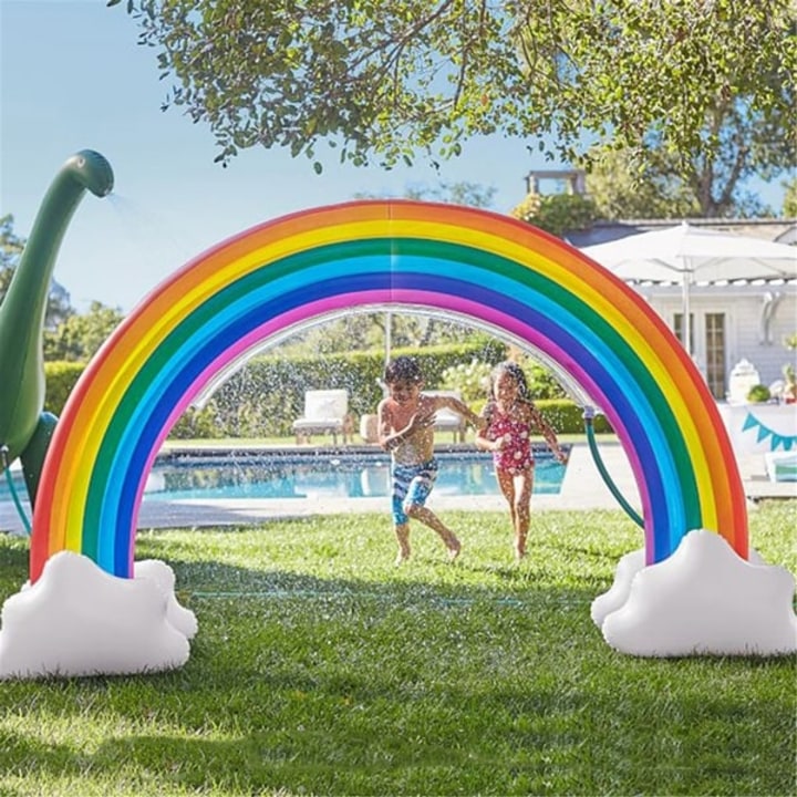 NewAge Inflatable Rainbow Yard Summer Sprinkler Toy Fun Outdoor Water Toys For Kids