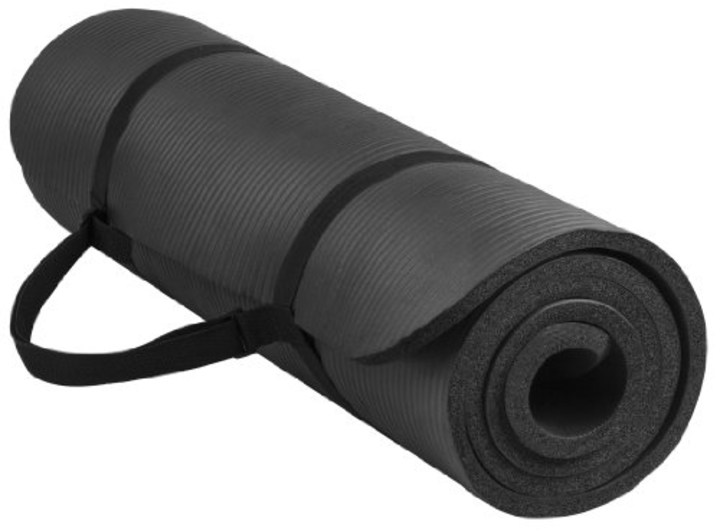 BalanceFrom BFGY-AP6BLK Go Yoga All Purpose Anti-Tear Exercise Yoga Mat with Carrying Strap, Black, One Size
