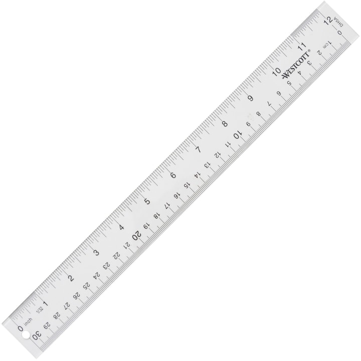 Westcott See Through Acrylic Ruler, 18&quot;, Clear - 1