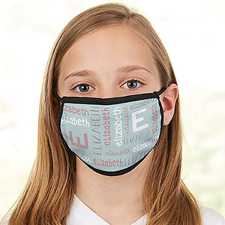 Youthful Name For Girls Personalized Kids Face Mask