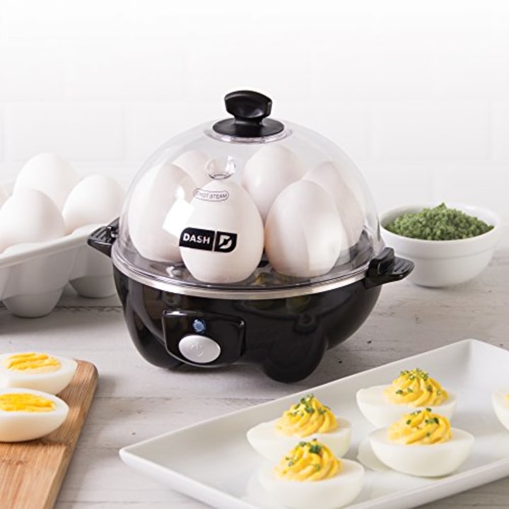 Dash black Rapid 6 Capacity Electric Cooker for Hard Boiled, Poached, Scrambled Eggs, or Omelets with Auto Shut Off Feature, One Size
