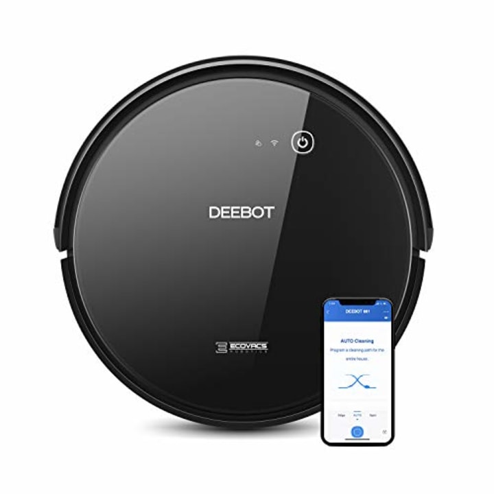 ECOVACS DEEBOT 661 Convertible Vacuuming or Mopping Robotic Vacuum Cleaner with Max Power Suction, Upto 110 Min Runtime, Hard Floors and Carpets, App Controls, Self-Charging, Quiet