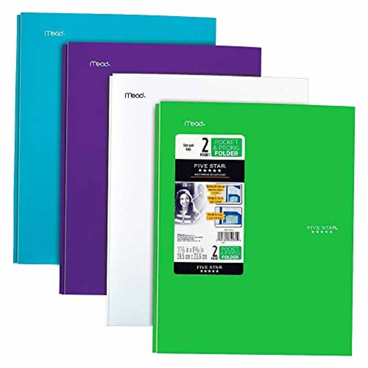 Five Star 2 Pocket Folders with Prong Fasteners