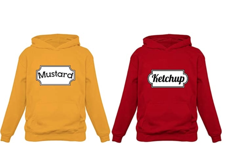 Mustard and Ketchup Matching Hoodies