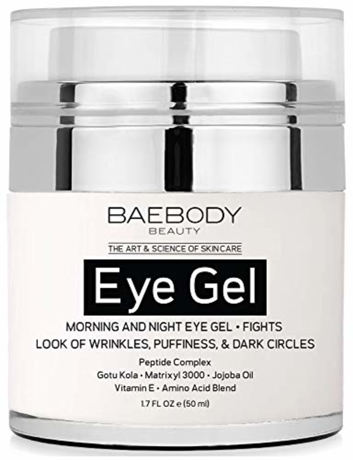 Baebody Eye Gel for Under and Around Eyes to Smooth Fine Lines, Brighten Dark Circles and De-Puff Bags with Peptide Complex and Soothing Aloe, 1.7 Ounces