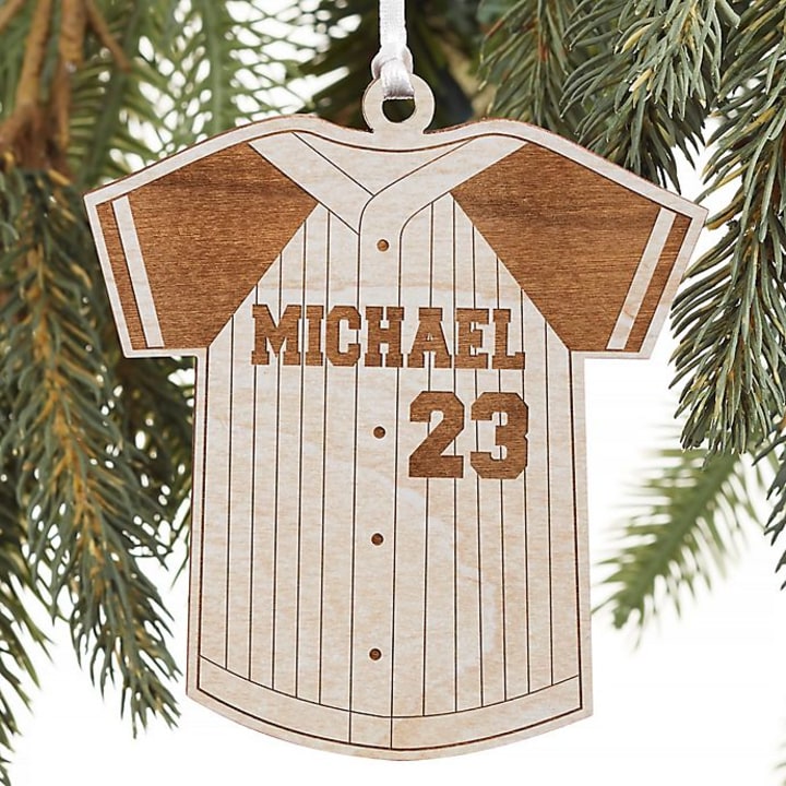 Baseball Jersey Personalized Wood Ornament