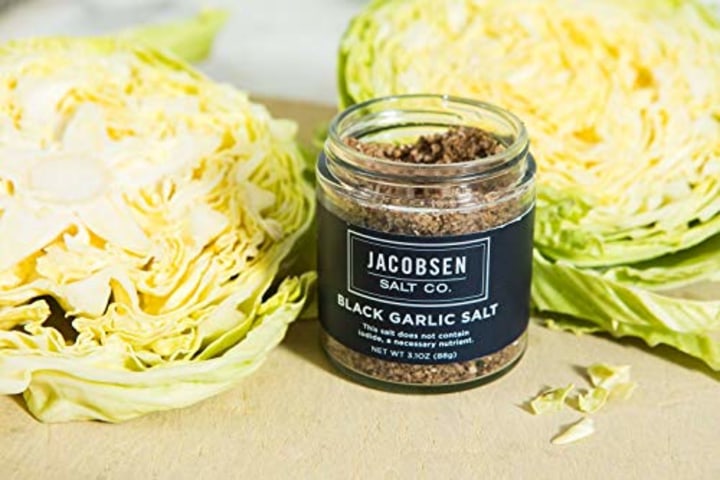 Jacobsen Salt Co. Specialty Sea Salt for Fancy Gourmet Cooking, Infused Sea Salt, Black Garlic Flavored