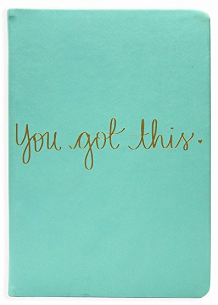 Eccolo Dayna Lee Collection Mint&quot;You Got This&quot; 8x6&quot; Flexi-cover Journal/Notebook, Acid-free Lined Sheets