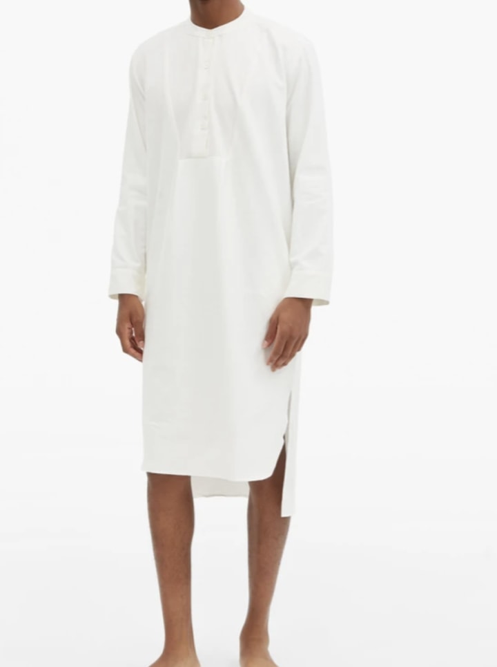 P. LE MOULT Band-Collar Cotton Nightshirt