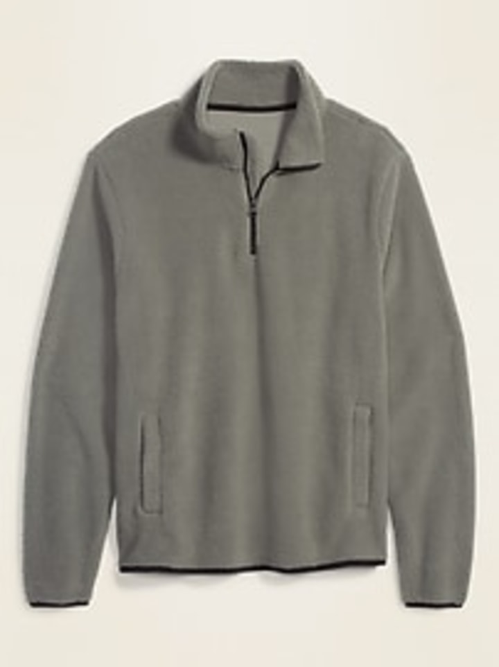 Cozy Sherpa Mock-Neck 1/4-Zip Sweatshirt