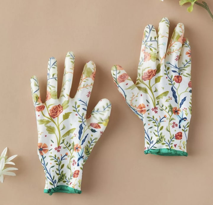 Anthropologie Floral Garden Weeder Gloves