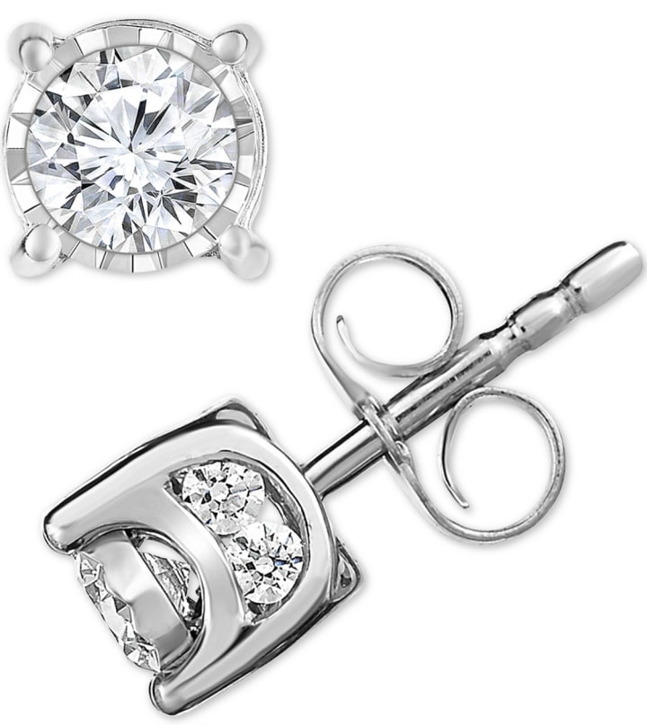 TruMiracle Diamond Stud Earrings in 14k
