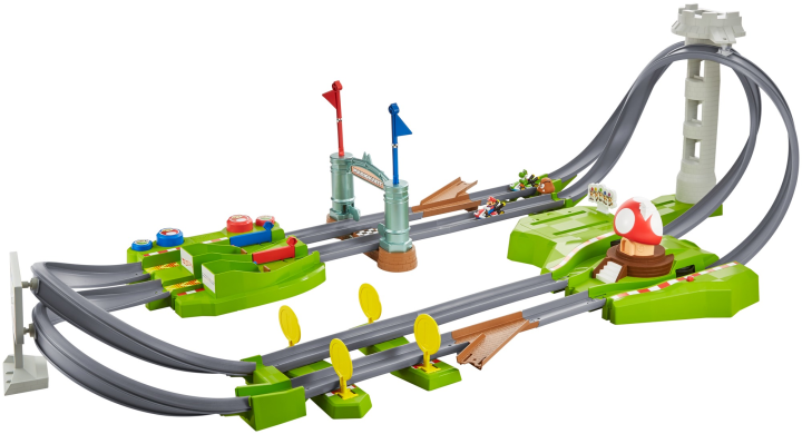 Hot Wheels Mario Kart Circuit Track Set with 1:64 Scale Die-Cast Kart Replica Ages 3 and Above