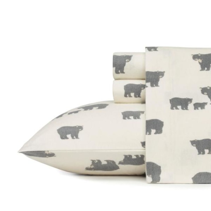 4-Piece Buckhead Ridge Brown Graphic Flannel Queen Sheet Set