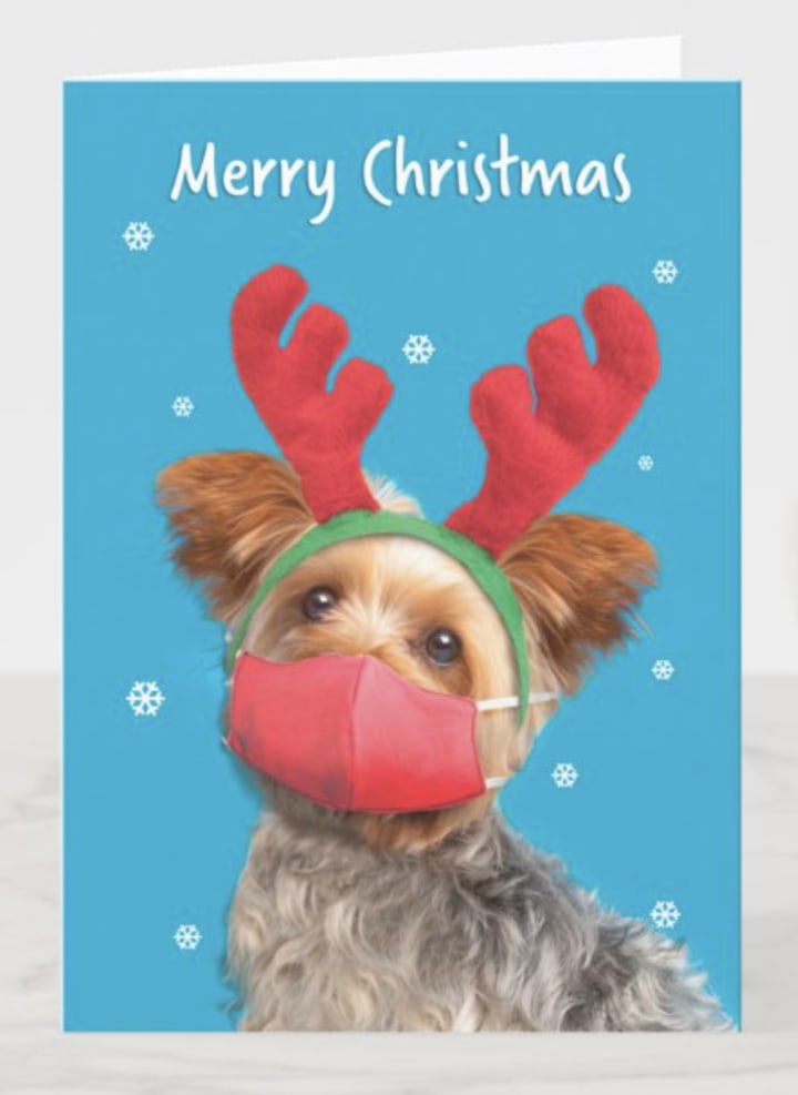 Dog in Face Mask Card (Per Card)