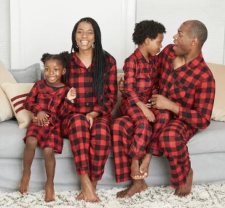 Holiday Red Buffalo Check Flannel Matching Family Pajamas Collection‎