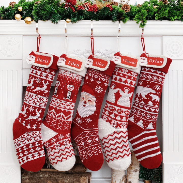 Personalized Knit Christmas Stockings