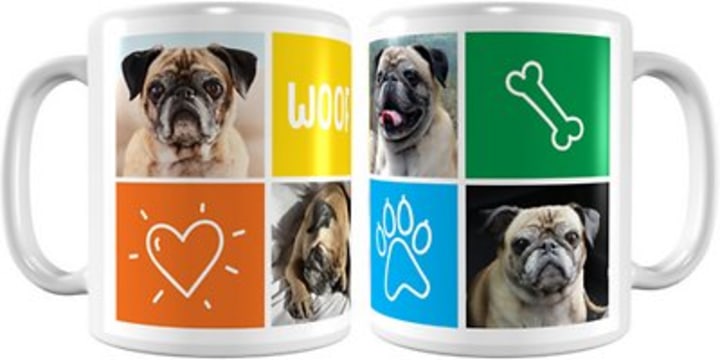 Frisco Personalized &quot;Woof&quot; White Coffee Mug, 11-oz