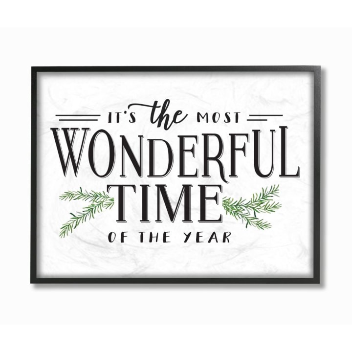 Most Wonderful Time Christmas Holiday Word Wall Art