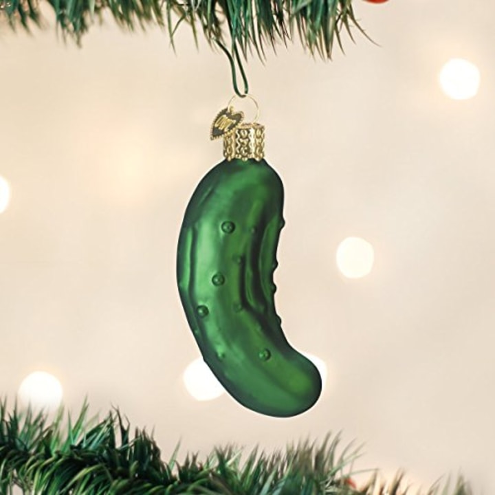 Old World Christmas Ornaments: Pickle Glass Blown Ornaments for Christmas Tree (28016) (Amazon)