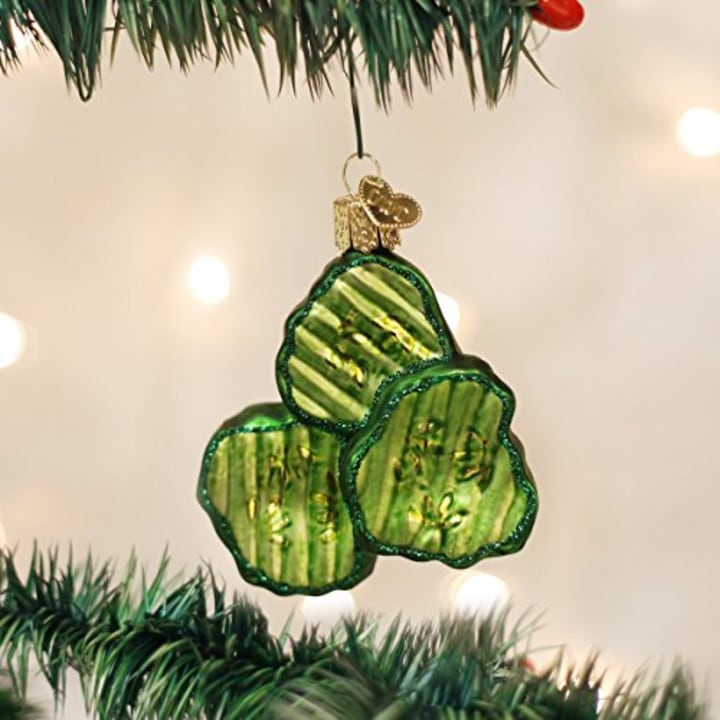 Old World Christmas Ornaments: Pickle Chips Glass Blown Ornaments for Christmas Tree (28105) (Amazon)
