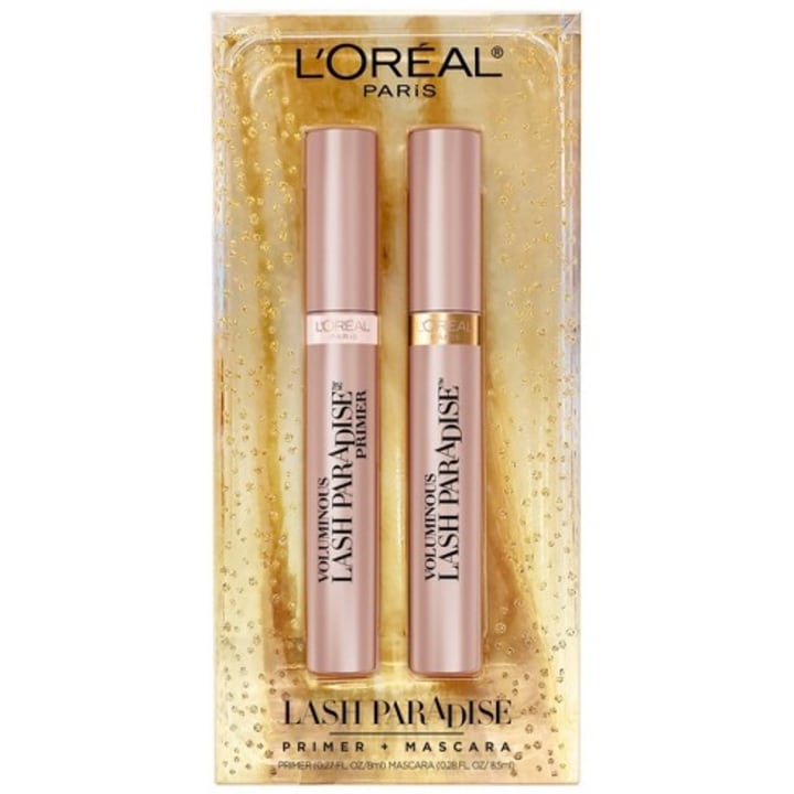 L&#039;Oreal Paris Voluminous Lash Paradise Mascara and Primer Holiday Gift Set - Blackest Black &amp; Millennial Pink - 1 fl oz