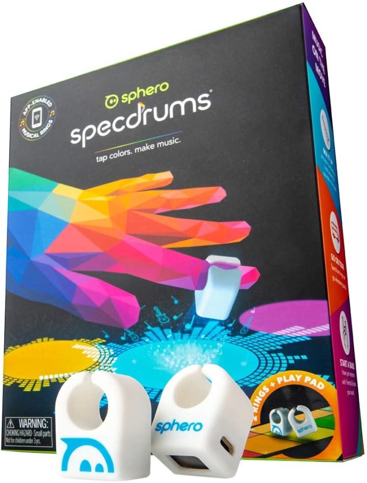 Sphero Specdrums (2 Rings) App-Enabled Musical Rings with Play Pad Included - White (SD01WRW2), Package may vary