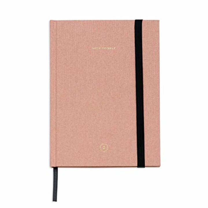 Wit &amp; Delight - Pink Note to Self Linen Journal | Size 6.25 x 8.5 | 160 Lined Cream Pages | 120 GSM Quality Paper