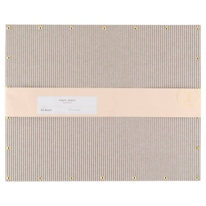 16&quot;x20&quot; Fabric Pin Board Gray Stripes - Sugar Paper(TM)