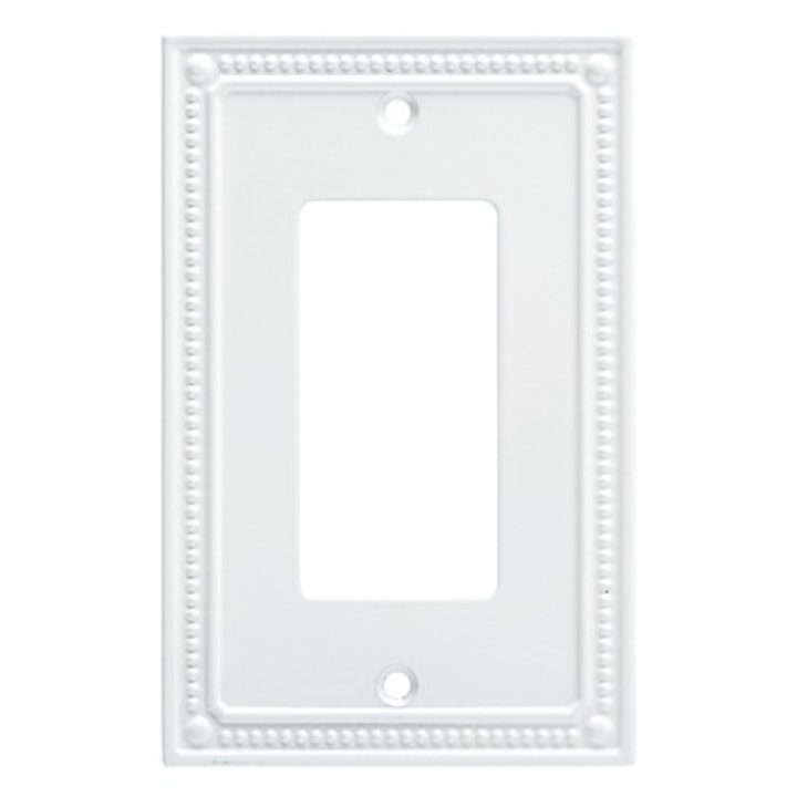 Franklin Brass Classic Beaded Single Decorator Wall Plate White