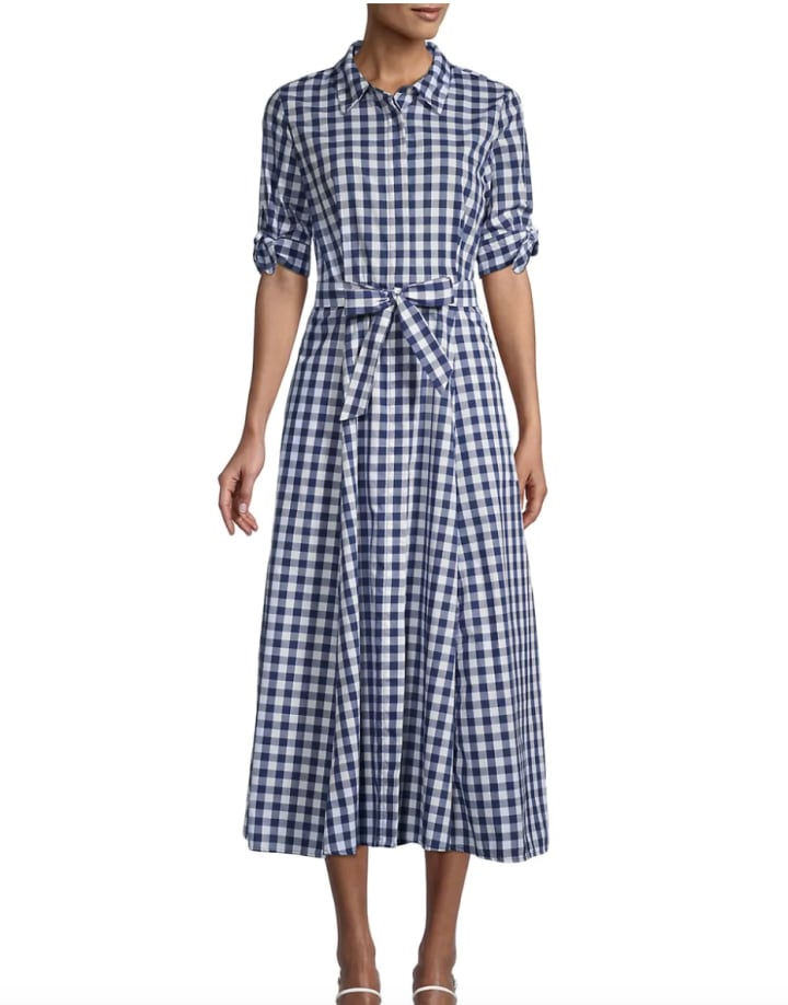 Calvin Klein Checkered Cotton-Blend Shirtdress