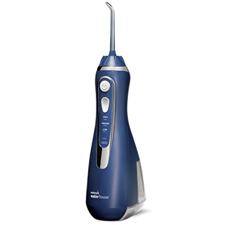 Waterpik Cordless Water Flosser Rechargeable Portable Oral irrigator for Travel &amp; Home - Cordless Advanced, Wp-563 Classic Blue