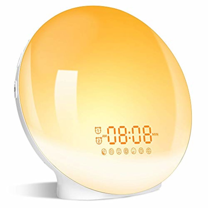 Wake Up Light Sunrise Alarm Clock, LBell Clock Radio, 7 Colored Night Light, Sunrise Simulation &amp; Sleep Aid, Dual Alarm with FM, 7 Natural Sounds and Snooze for Kids Adults Bedrooms