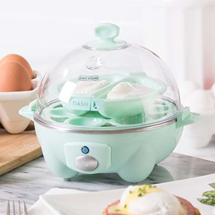 Dash Rapid Egg Cooker: 6 Egg Capacity Electric Egg Cooker for Hard Boiled Eggs, Poached Eggs, Scrambled Eggs, or Omelets with Auto Shut Off Feature - Aqua