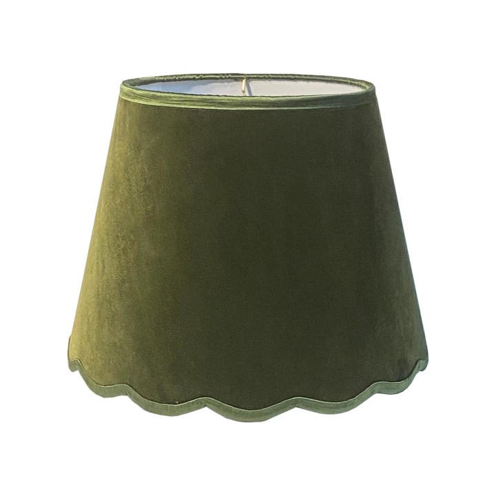 Cotton Velvet Scalloped Lamp Shade - Multiple Colors
