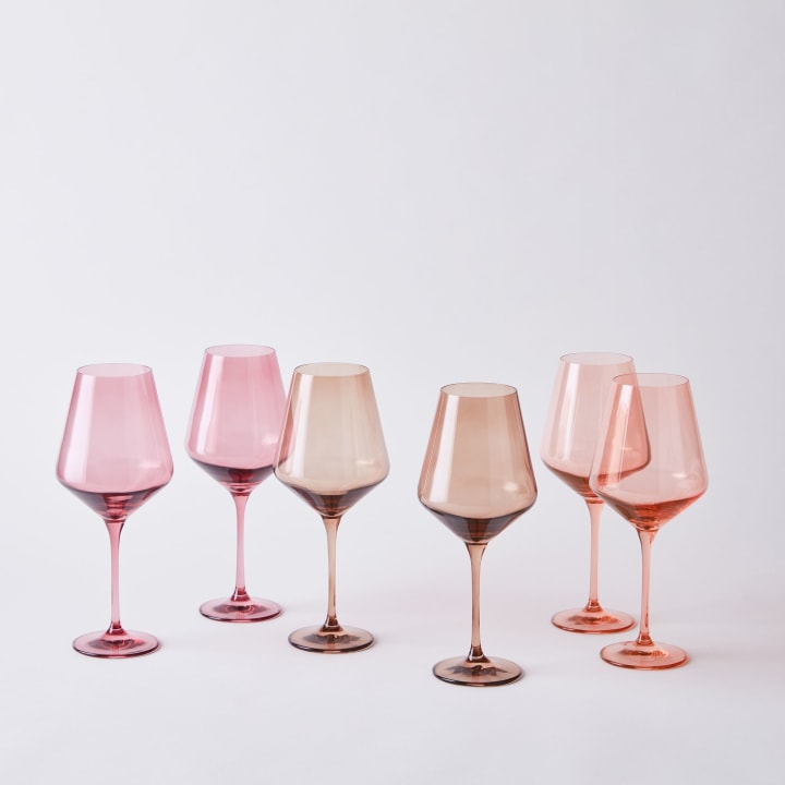 Glass Stemmed Wine Glass Set