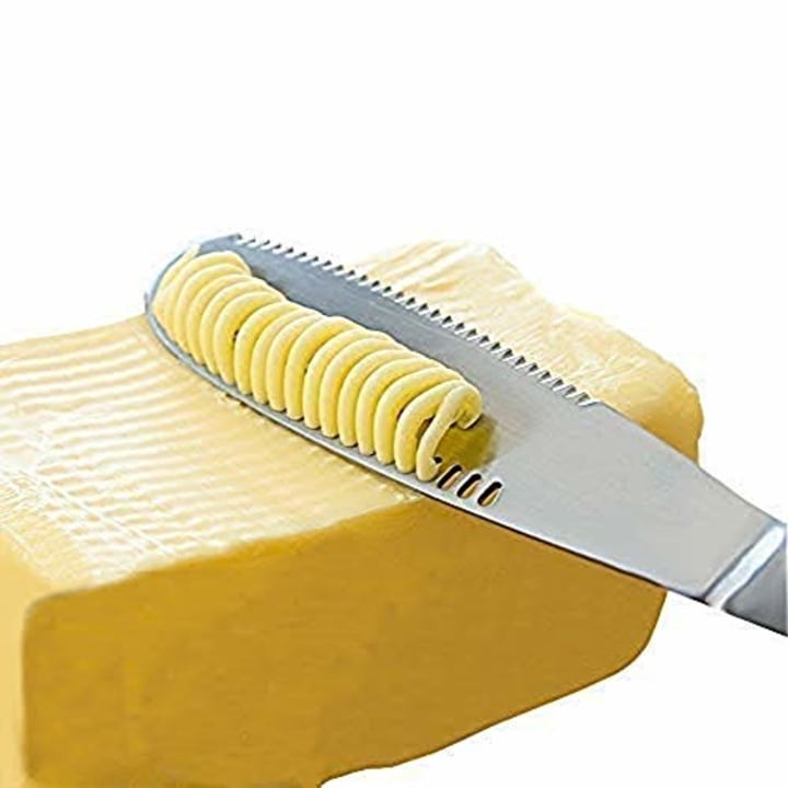 Stainless Steel Butter Spreader, 3 in 1 Butter Spreader, Kitchen Knife Gadgets, Cutting and Spreading Butter Cheese Jam (2pcs)