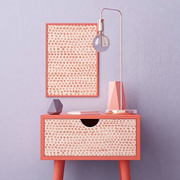 Tempaper MD10580 Coral Moire Dots | Designer Removable Peel and Stick Wallpaper