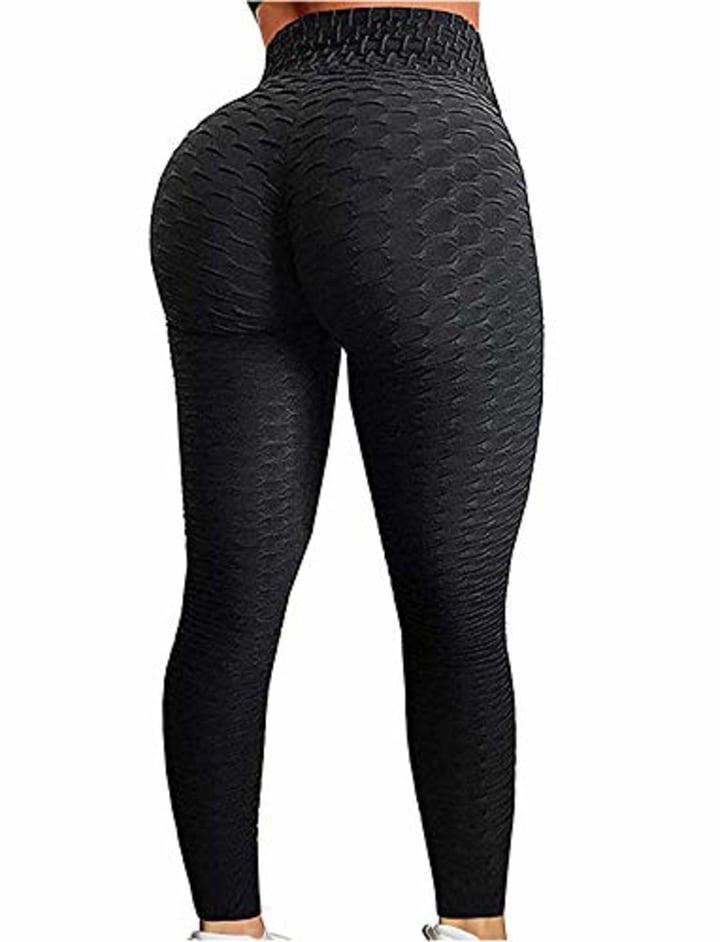 SEASUM Women&#039;s High Waist Yoga Pants Tummy Control Slimming Booty Leggings Workout Running Butt Lift Tights XS
