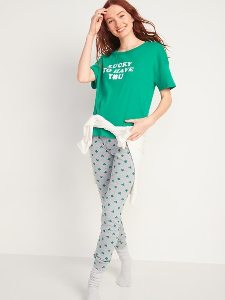Matching St. Patrick&#039;s Day Pajama Set for Women