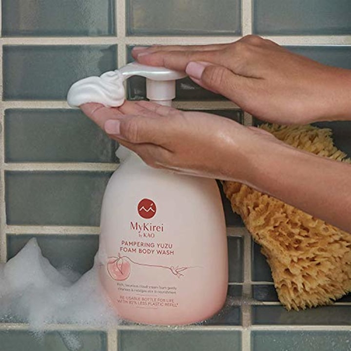 MyKirei by KAO Foaming Body Wash with Japanese Yuzu, Sustainable Bottle Pump, Citrus 20.3 Fl Oz