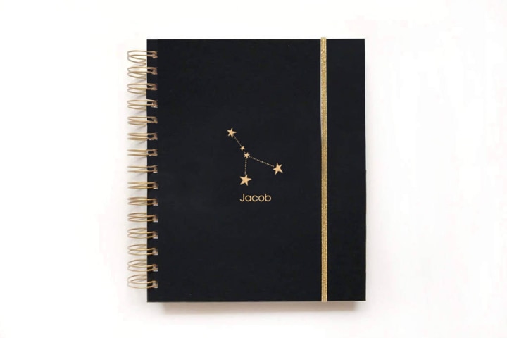 Star Sign Zodiac Planner Constellation Notebook | Daily Planner 2020-2021 | Weekly Planner 2020-2021 Agenda Spiral Bound Planner
