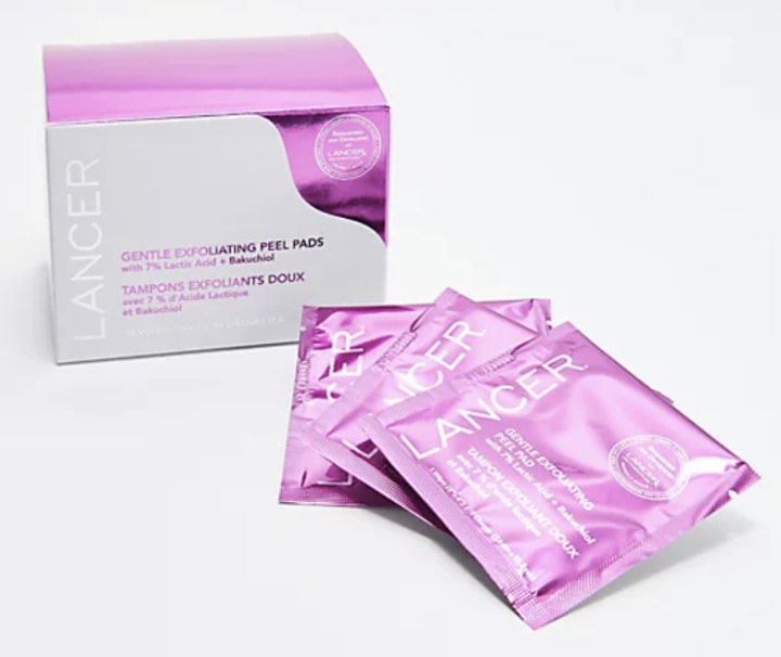 Lancer Exfoliating Peel Pads with Lactic Acid Auto-Delivery